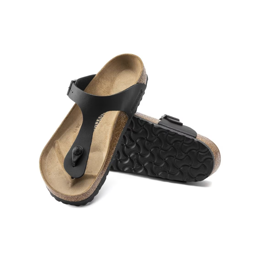 Birkenstock Gizeh Birko-Flor Supportive Thong Sandals Black
