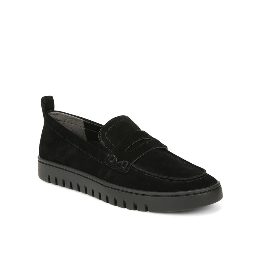 Vionic Uptown Womens Suede Loafer Black Packable Travel Platform