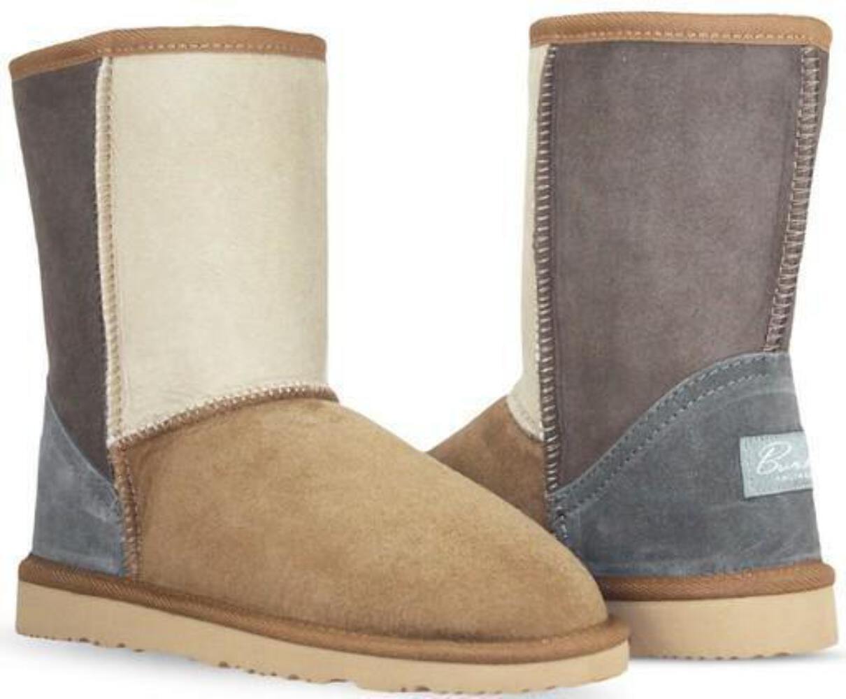 Burlee Women’s Mid‑Calf Sheepskin Boots Tricolor Australian‑Made Winter Boots