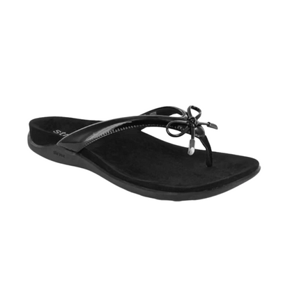 Strive Island – Women's  Black Orthotic Arch Support Leather Sandal