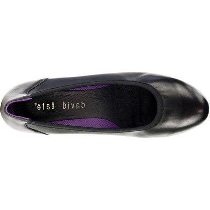 David Tate Simona Women’s Pump Black Nappa Leather Block Heel Shoes