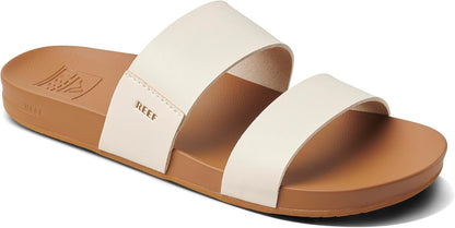 REEF Cushion Vista Women's Fashion Slide Sandal, Vintage - Ultra Soft Cushion Footbed, Vegan Leather Strap, Stylish Comfort Slides
