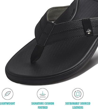 REEF Men's Cushion Phantom 2.0 Ultra Soft Arch Support Sandal - Black