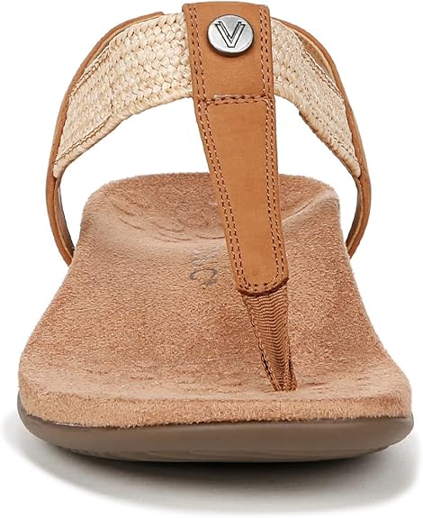 Vionic Women's Brea Heeled Sandal – Camel Nubuck Leather, Orthotic Support & Stylish Comfort