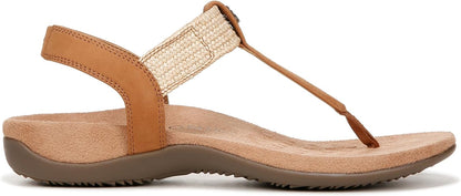 Vionic Women's Brea Heeled Sandal – Camel Nubuck Leather, Orthotic Support & Stylish Comfort