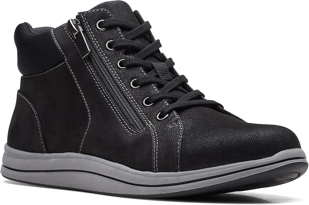 Clarks Breeze Glide Womens Cloudsteppers Ankle Boot Black Zip Lace Up