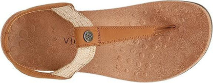 Vionic Women's Brea Heeled Sandal – Camel Nubuck Leather, Orthotic Support & Stylish Comfort