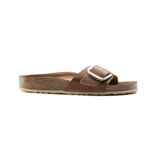 Birkenstock Madrid Big Buckle Sandals –  Cognac Oiled Leather - Narrow