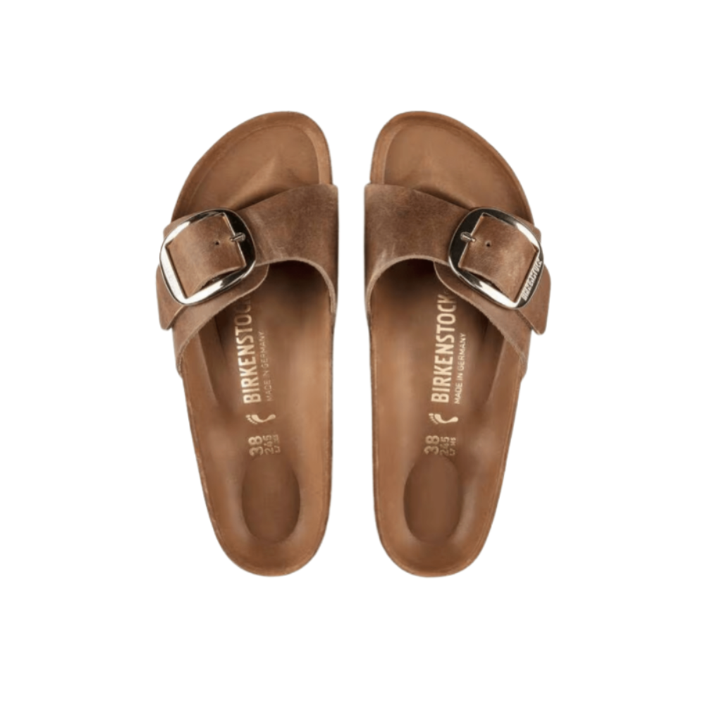 Birkenstock Madrid Big Buckle Sandals –  Cognac Oiled Leather - Narrow