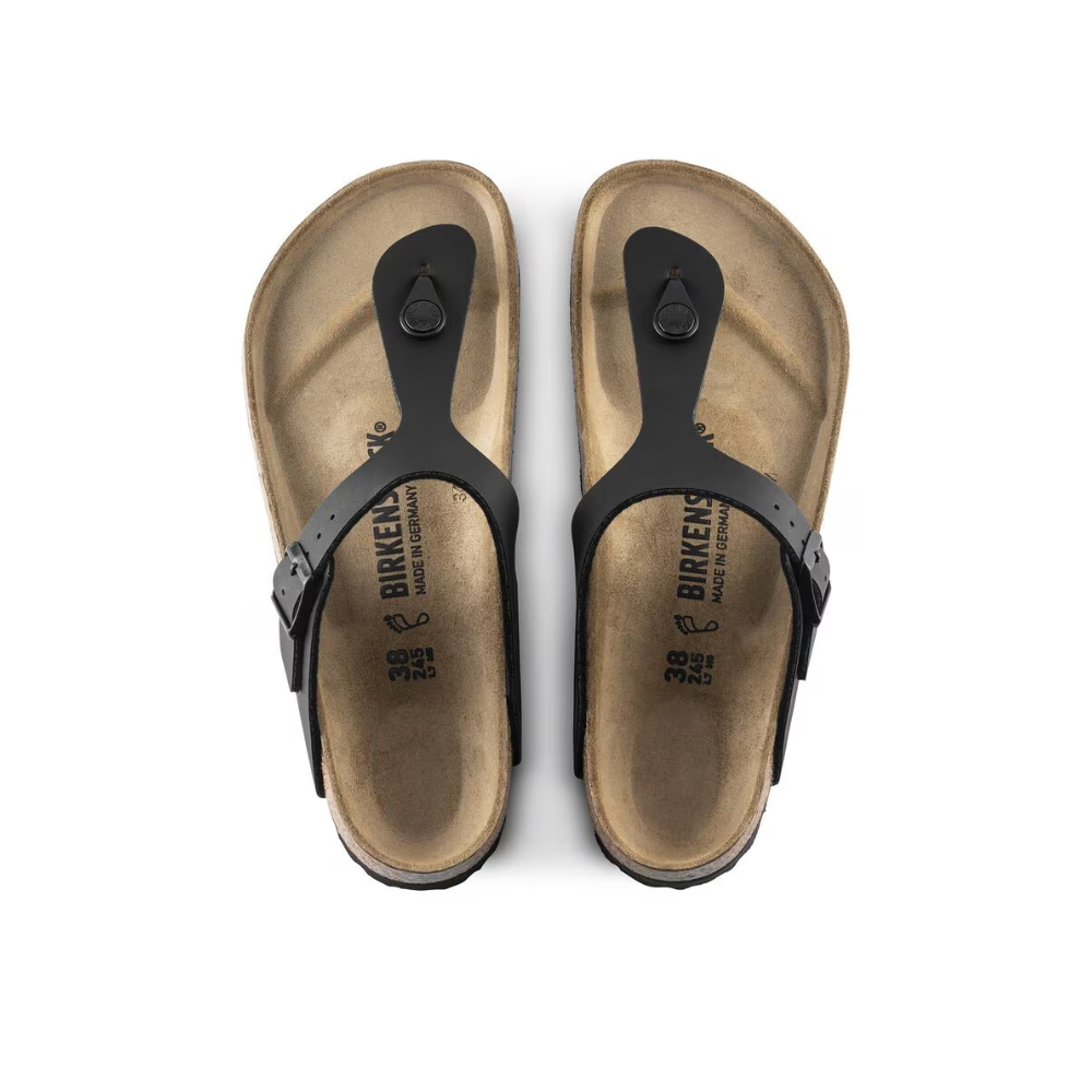 Birkenstock Gizeh Birko-Flor Supportive Thong Sandals Black