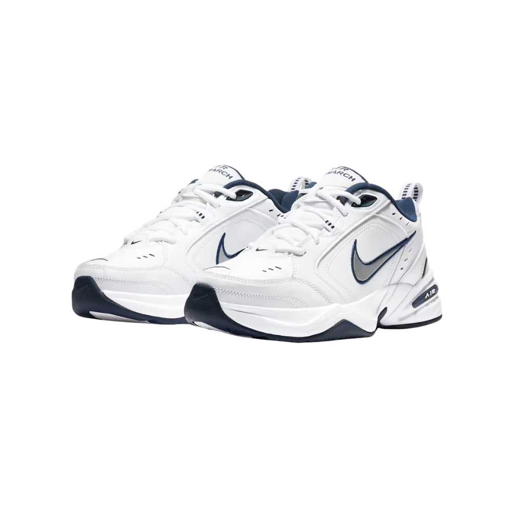 Nike Air Monarch IV Men's Workout Shoes White/Metallic Silver 415445-102