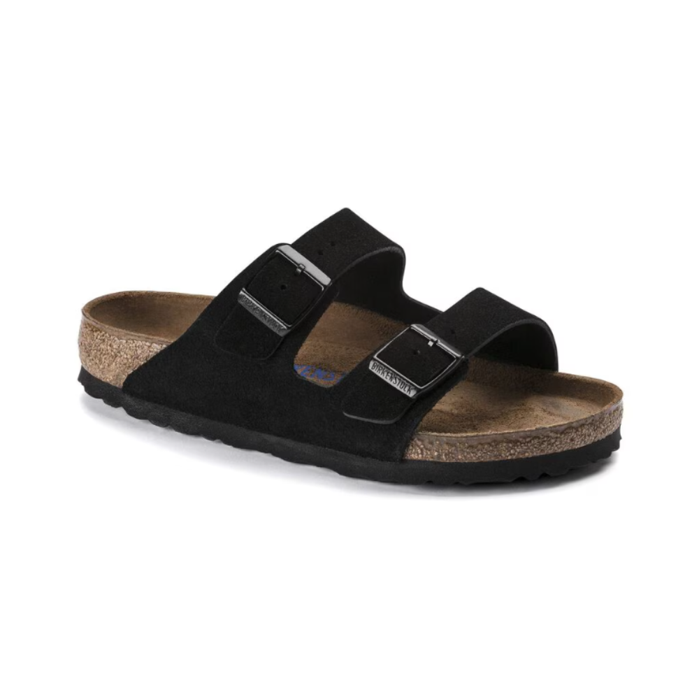 Birkenstock Arizona Soft Footbed Suede Sandal - Black