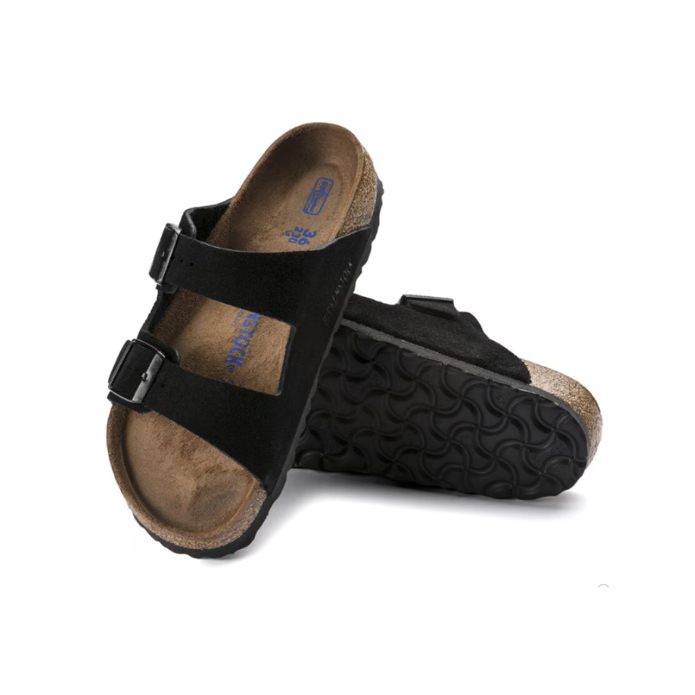Birkenstock Arizona Soft Footbed Suede Sandal - Black