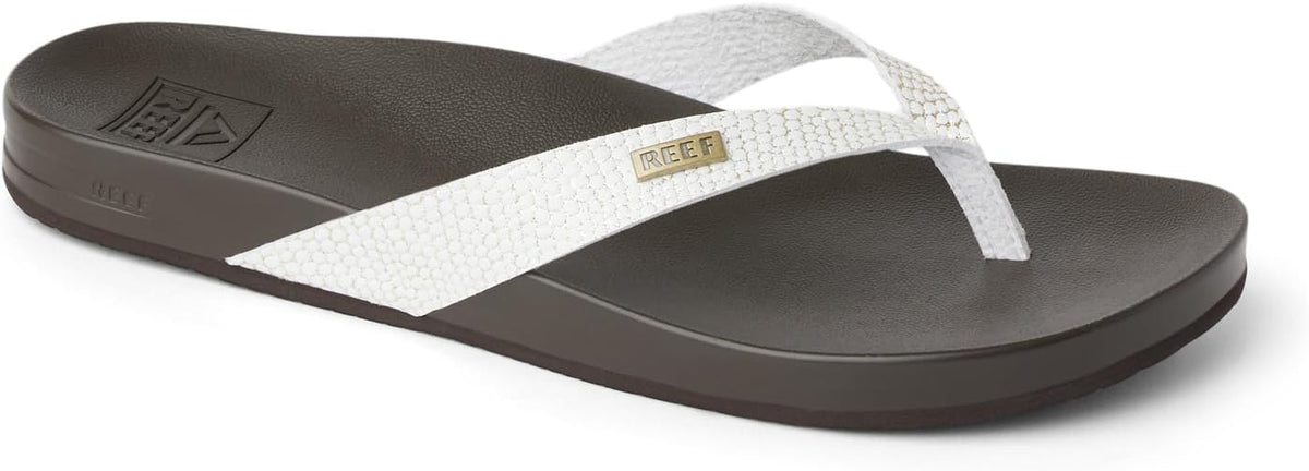 REEF Cushion Court Women's Flip Flop Brown Sassy - Molded Cushion Footbed, Arch Support, Water-Friendly Comfort Sandals