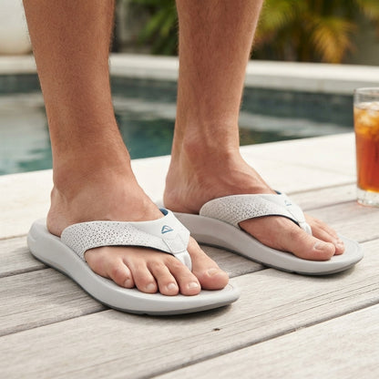 REEF Men's Rover + Beach Sandals Grey Blue Adjustable Sport Water Sandals