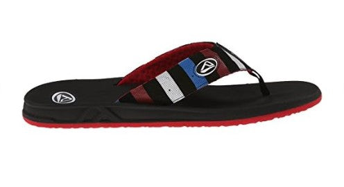 Reef Men's Size Phantoms Black/Red/Blue 2476USA Sandals Flip Flops