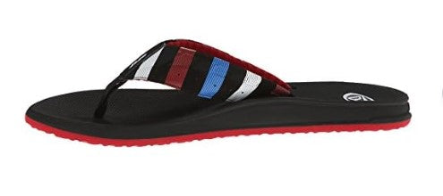 Reef Men's Size Phantoms Black/Red/Blue 2476USA Sandals Flip Flops