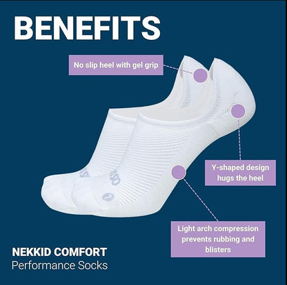 OS1st Wicked Comfort No Show Socks with light compression for maximum cushion