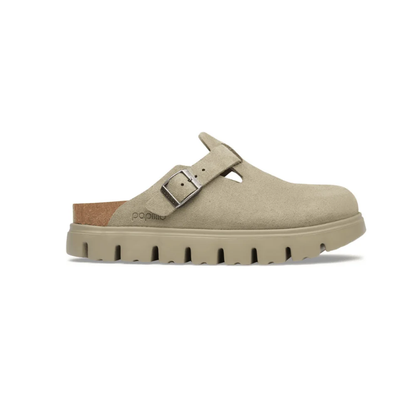 Birkenstock Women's Boston Chunky Suede Leather Clogs Taupe