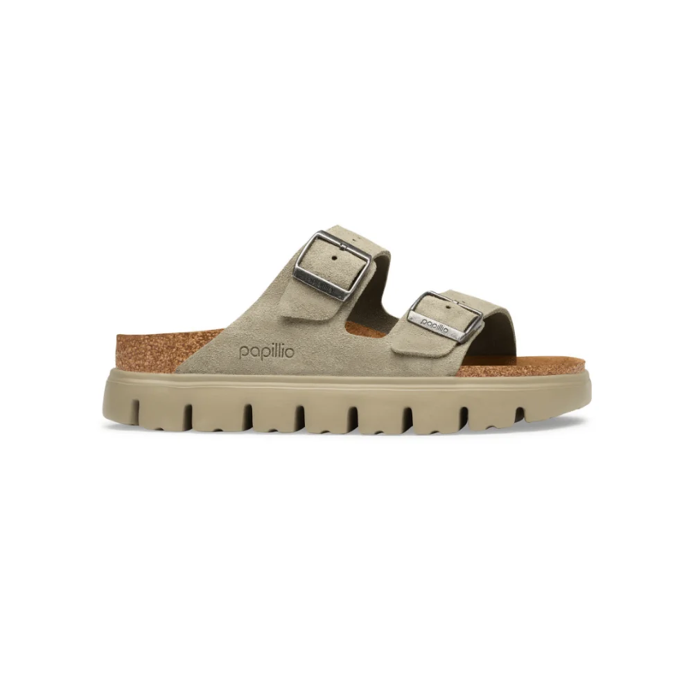 Birkenstock Women's Arizona Chunky Suede Leather Platform Sandals - Taupe
