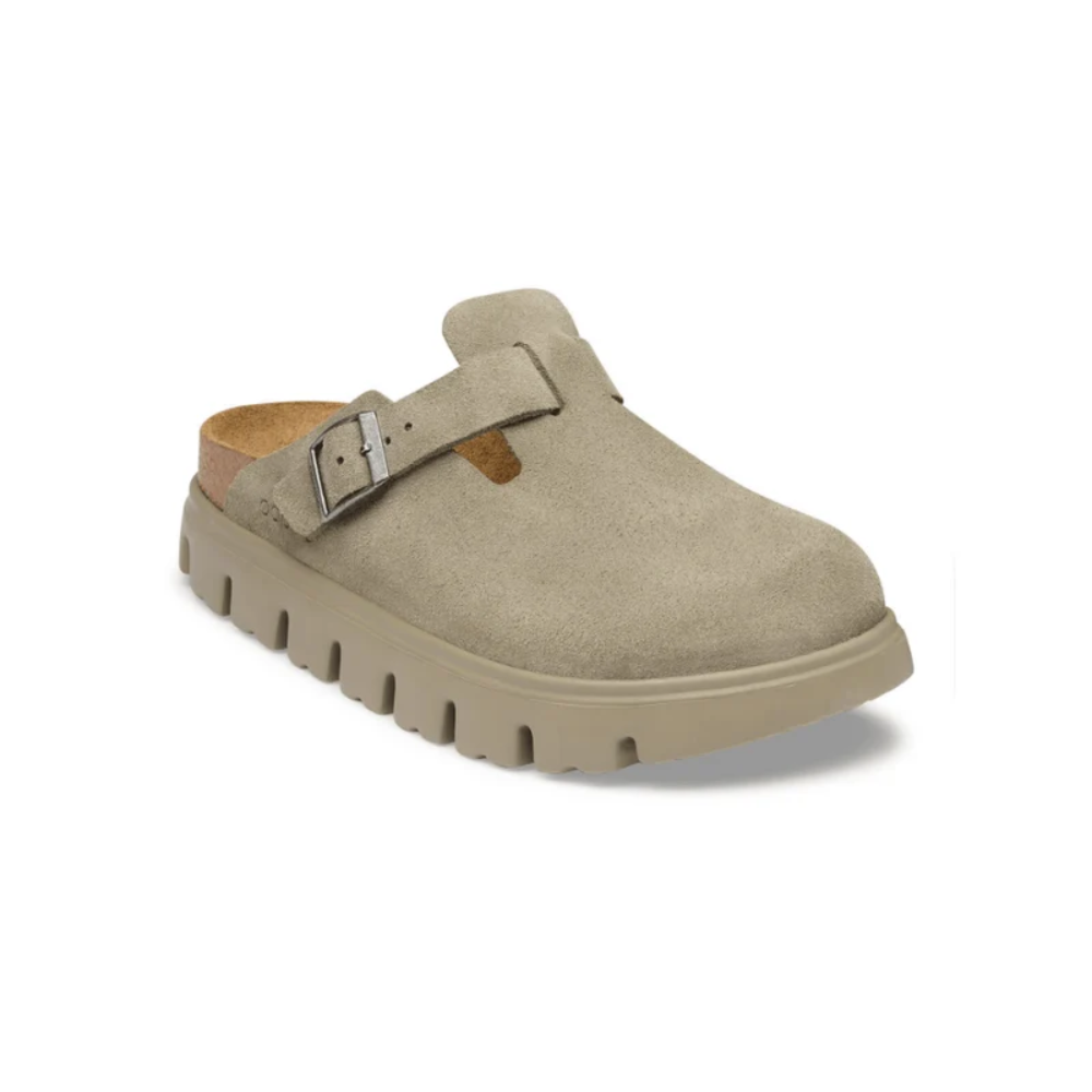 Birkenstock Women's Boston Chunky Suede Leather Clogs Taupe