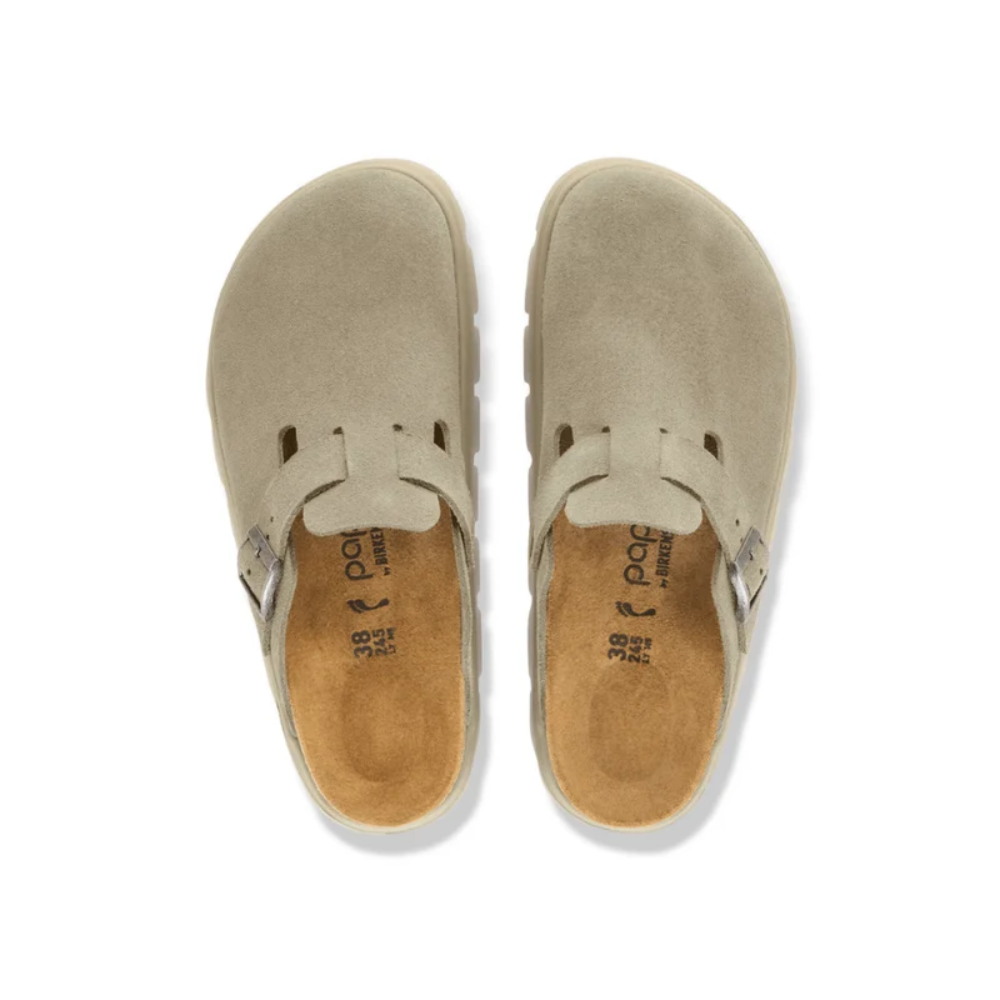 Birkenstock Women's Boston Chunky Suede Leather Clogs Taupe