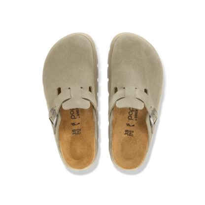 Birkenstock Women's Boston Chunky Suede Leather Clogs Taupe
