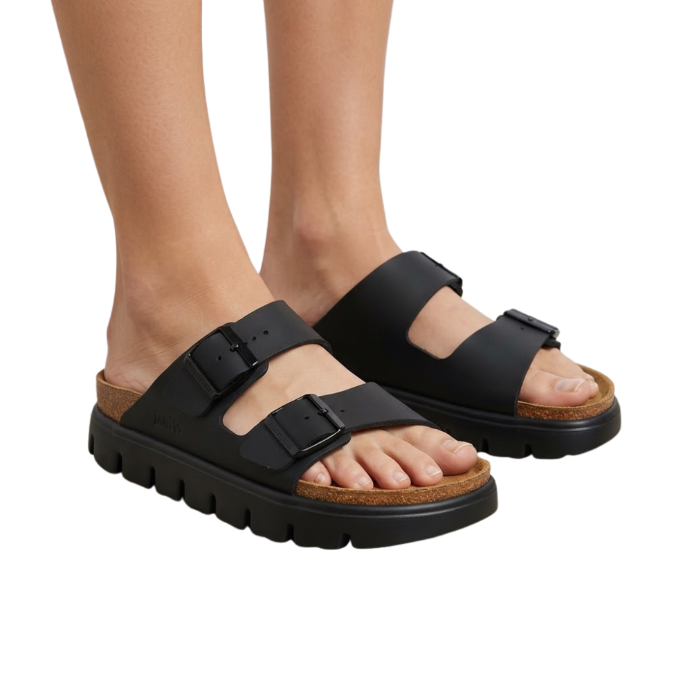 Birkenstock Women's Arizona Chunky Birko-Flor Platform Sandals Black