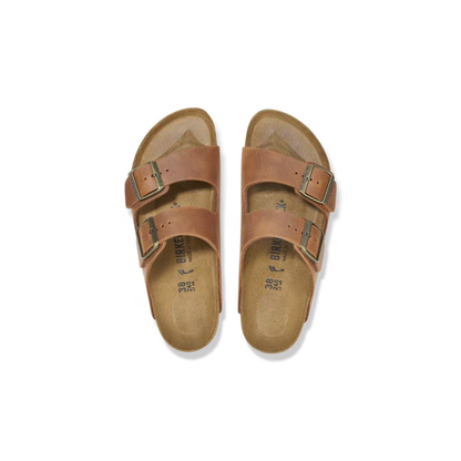Birkenstock Arizona Oiled Leather Unisex Sandals - Cognac
