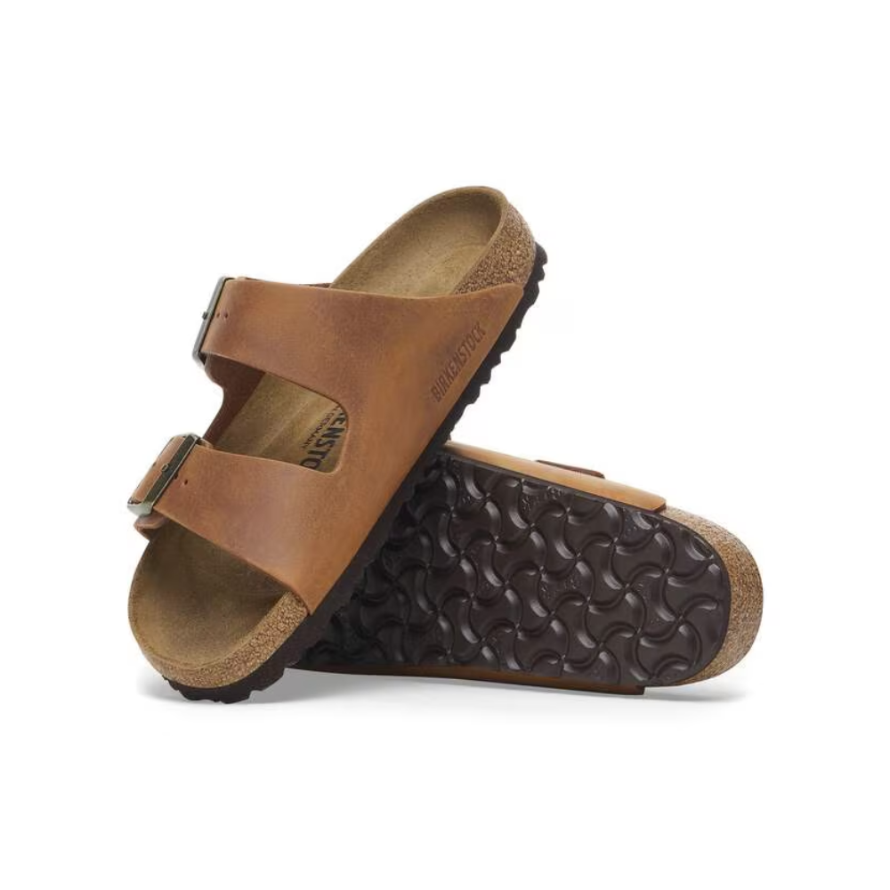 Birkenstock Arizona Oiled Leather Unisex Sandals - Cognac