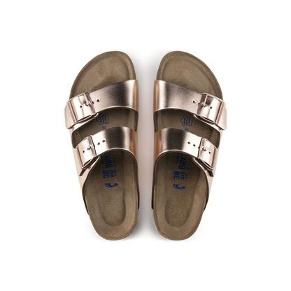 Birkenstock Unisex Arizona Soft Footbed - Metallic Copper