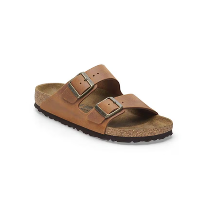 Birkenstock Arizona Oiled Leather Unisex Sandals - Cognac