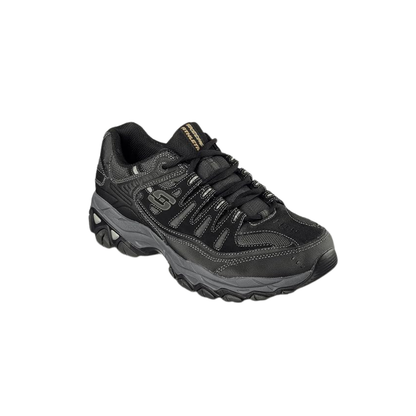 Skechers Men's Afterburn M. Fit Fashion Sneakers – Leather Upper, Memory Foam Insole