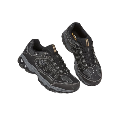 Skechers Men's Afterburn M. Fit Fashion Sneakers – Leather Upper, Memory Foam Insole