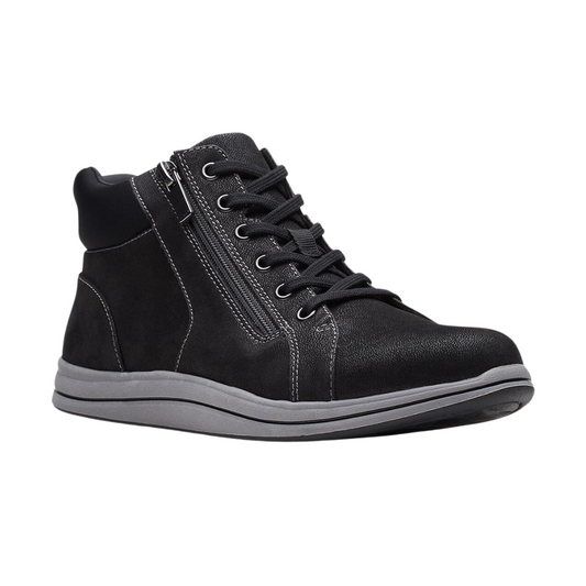 Clarks Breeze Glide Womens Cloudsteppers Ankle Boot Black Zip Lace Up