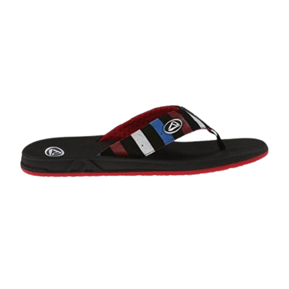 Reef Men's Size Phantoms Black/Red/Blue 2476USA Sandals Flip Flops