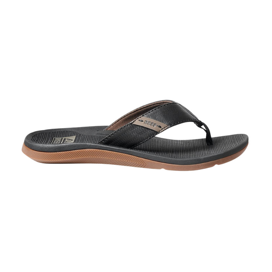 Reef Santa Ana Men’s Flip Flops Black Vegan Leather Waterproof Non Slip