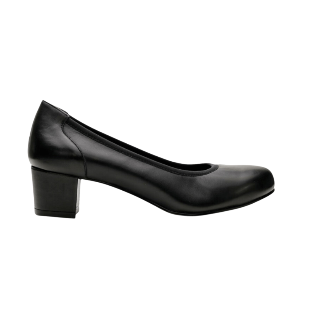 David Tate Simona Women’s Pump Black Nappa Leather Block Heel Shoes