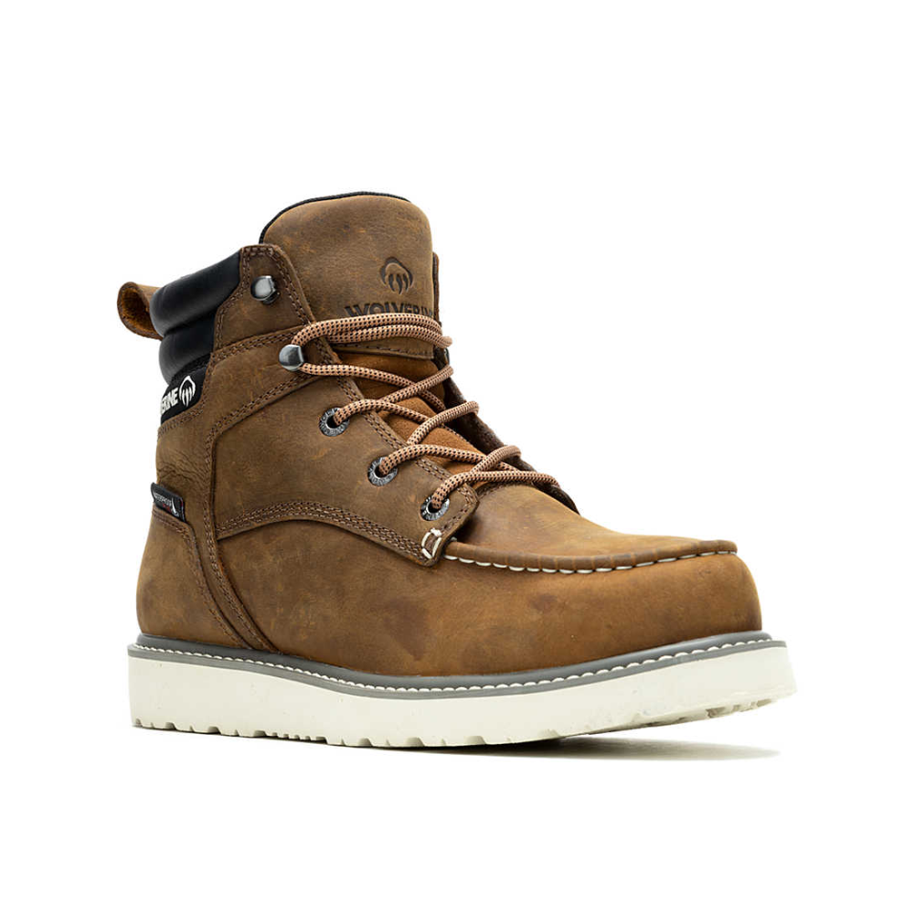 Wolverine Trade Wedge Waterproof Steel Toe 6" W231103 Work Boot – Durable, Slip-Resistant, Comfortable Safety Boot, Sudan Brown