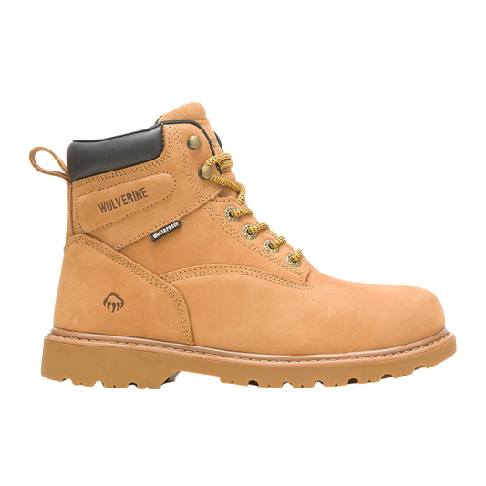 Wolverine Mens Floorhand 6" Waterproof Steel Toe Work Boots Wheat W10632