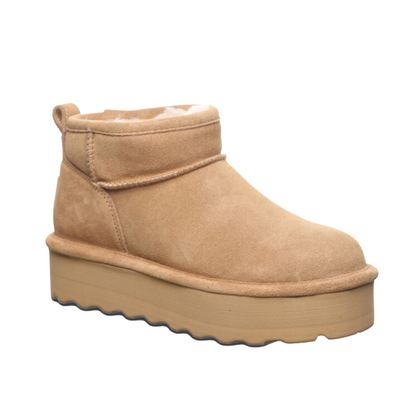 Bearpaw Women’s Retro Super Shorty Suede Ankle Boots Iced Coffee Wool Lined Winter