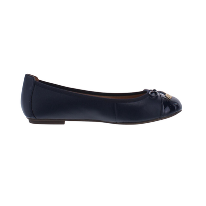 Vionic Minna Womens Navy Nappa Leather Ballet Flats Arch Support
