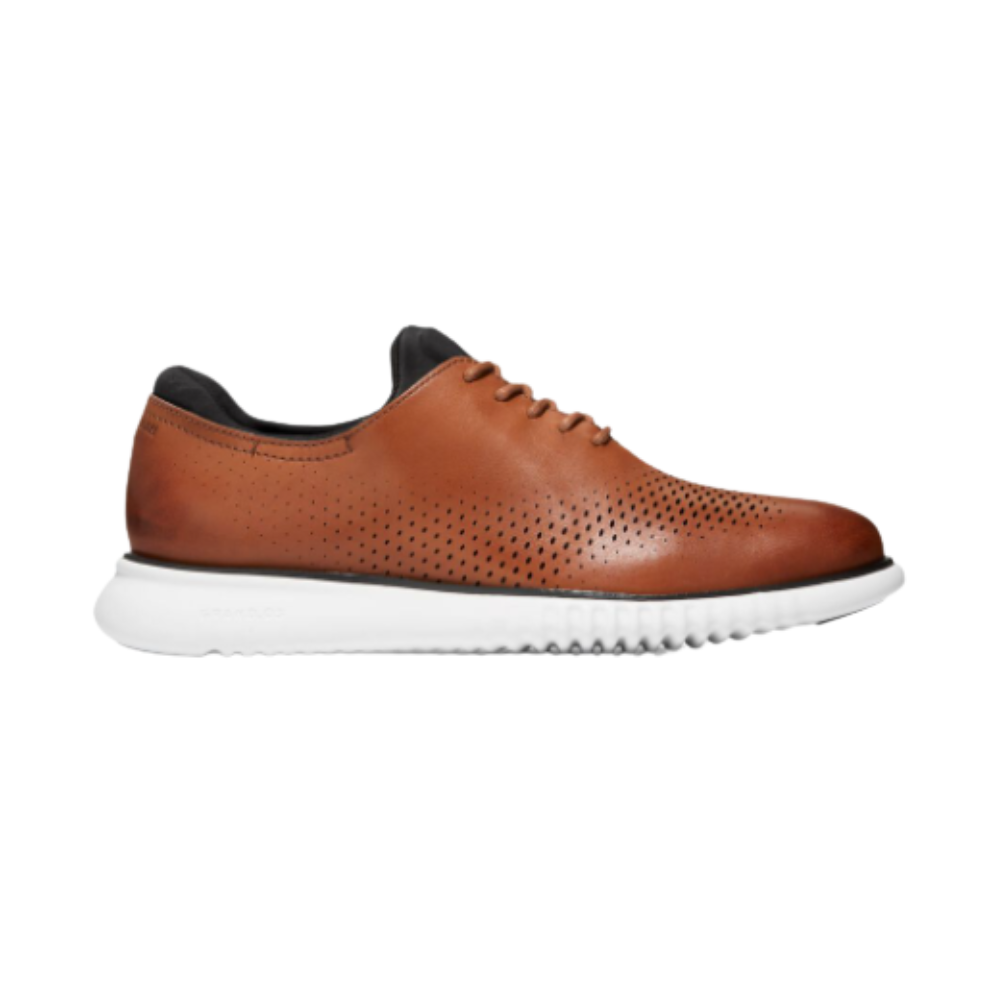 Cole Haan Men's 2.Zerogrand Laser Wingtip Oxford - Tan/Ivory, Wide