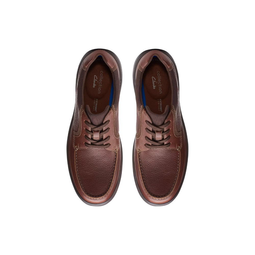 Clarks Bradley Walk Brown Tumbled Leather Mens Oxford Dress Shoe