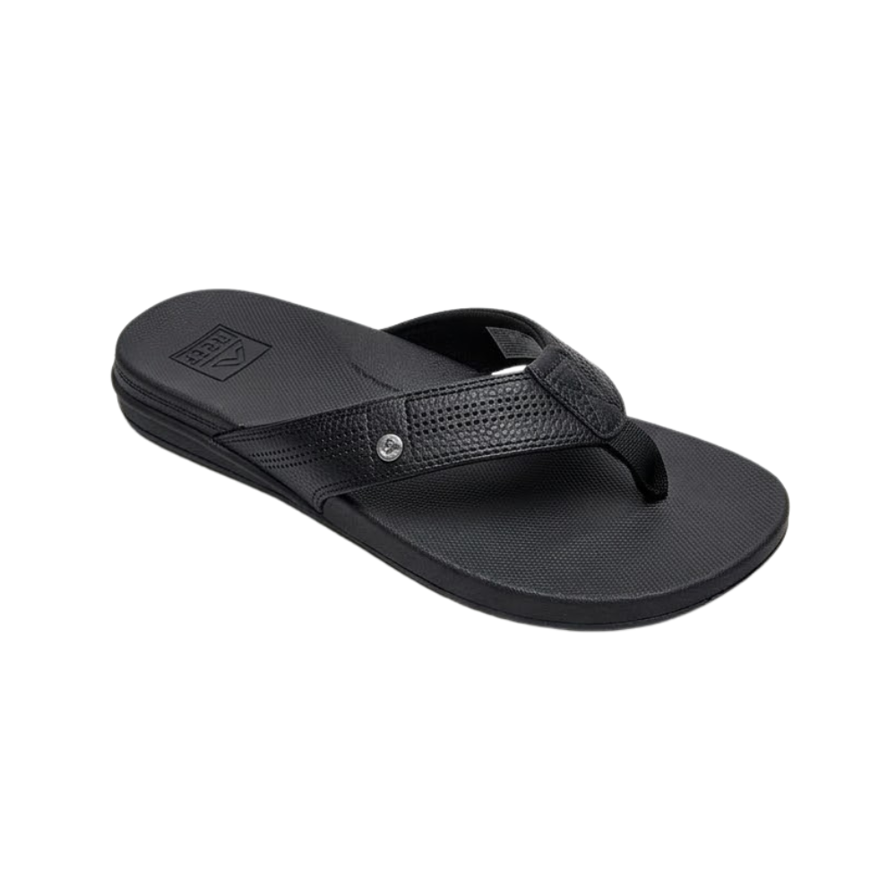 REEF Cushion Lux Men's Ultra Soft Cushion Premium Leather Strap Black