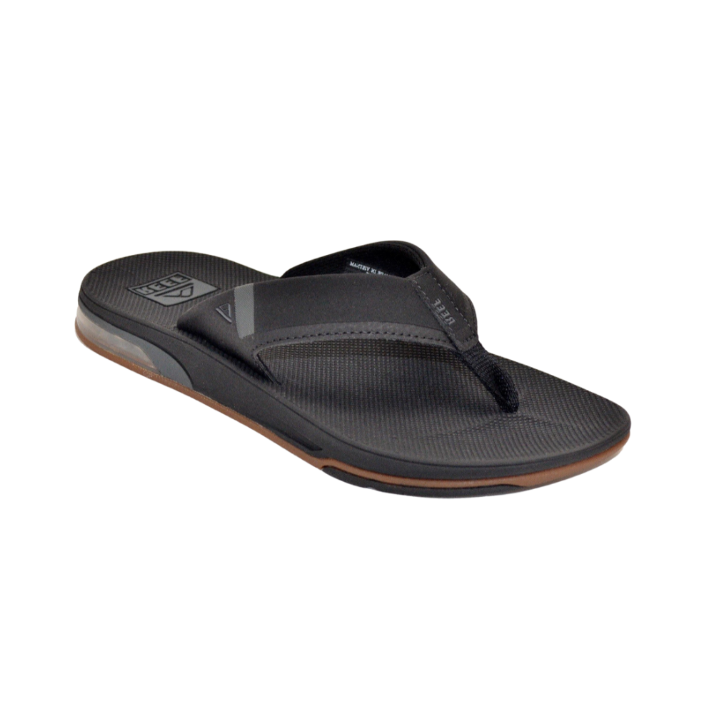Reef Men's  Arch Support Fanning Bottle Opener Shock Absorption Sandal, Black