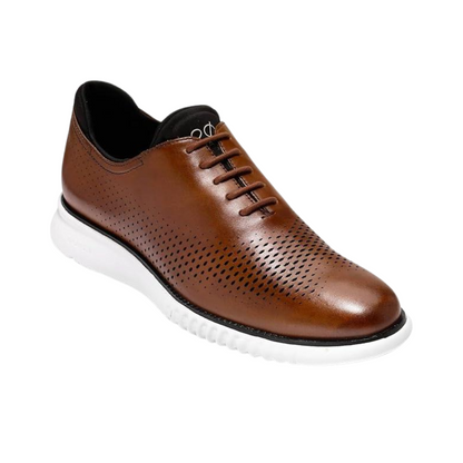 Cole Haan Men's 2.Zerogrand Laser Wingtip Oxford - Tan/Ivory, Wide