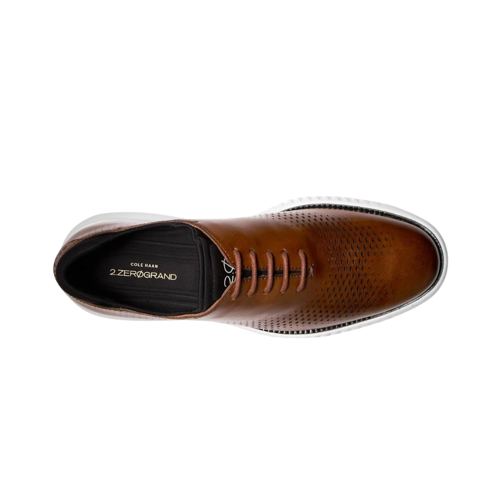 Cole Haan Men's 2.Zerogrand Laser Wingtip Oxford - Tan/Ivory, Wide