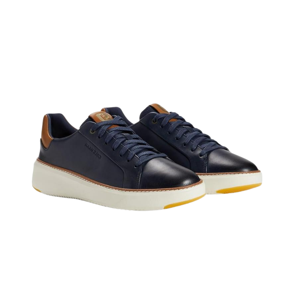 Cole Haan Men's Grandpro TopSpin Leather Sneaker Navy Blazer Wide