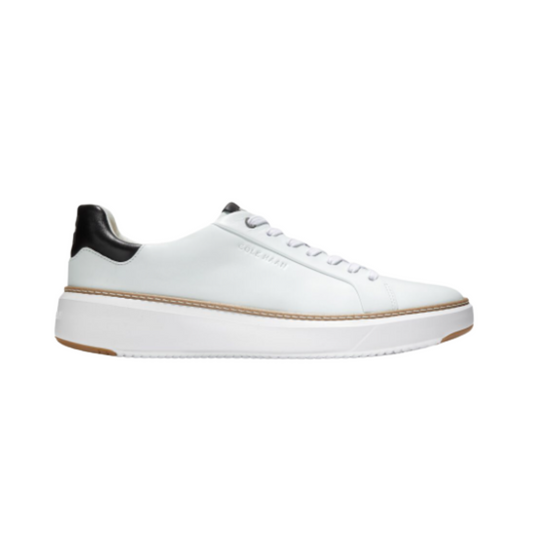 Cole Haan Men’s GrandPrø Topspin Leather Sneakers – Optic White, Med
